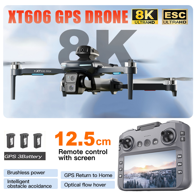 XT606 MAX 3 battery Drone 4k 8 - Drone Thermal Imaging review and price